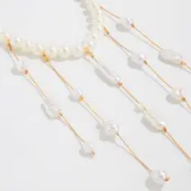 Baroque Pearl Raindrop Tassel Choker Necklace - ArtGalleryZen
