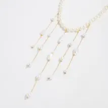 Baroque Pearl Raindrop Tassel Choker Necklace - ArtGalleryZen