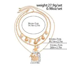 Bohemia 3pcs Conch Shell Starfish Pearl Pendant Necklace Set - ArtGalleryZen