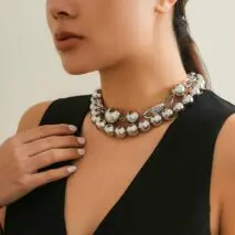 Bohemia Chunky Layered Pearl Chain Choker Necklace Set - ArtGalleryZen