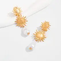 Bohemia Dangling Sun Pearl Earrings - ArtGalleryZen