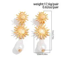 Bohemia Dangling Sun Pearl Earrings - ArtGalleryZen