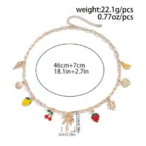 Bohemia Enamel Fruit Coconut Tree Heart Charm Necklace - ArtGalleryZen