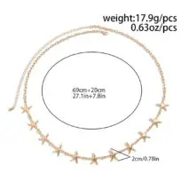 Bohemia Gold Silver Tone Starfish Waist Chain - ArtGalleryZen