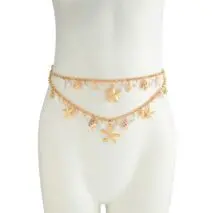 Bohemia Layered Pearl Conch Starfish Charm Waist Chain - ArtGalleryZen
