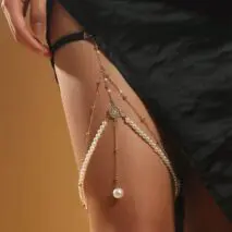 Bohemian Layered Beaded Pearl Elastic Thigh Leg Chain - ArtGalleryZen