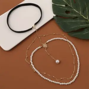 Bohemian Layered Beaded Pearl Elastic Thigh Leg Chain - ArtGalleryZen