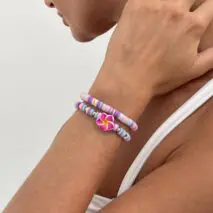 Boho 2pcs Flower Polymer Clay Beaded Friendship Bracelet Set - ArtGalleryZen