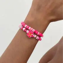 Boho 2pcs Flower Polymer Clay Beaded Friendship Bracelet Set - ArtGalleryZen