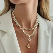 Boho 3pcs Conch Enamel Round Disk Pendant Pearl Chain Necklace Set - ArtGalleryZen