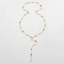 Boho Colorful Long Crystal Chain Y Necklace - ArtGalleryZen