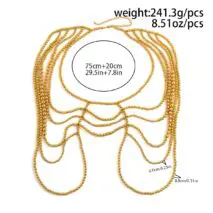 Boho Dainty Layered Gold Silver Tone Pearl Waist Chain Body Chain - ArtGalleryZen