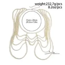 Boho Dainty Layered Gold Silver Tone Pearl Waist Chain Body Chain - ArtGalleryZen