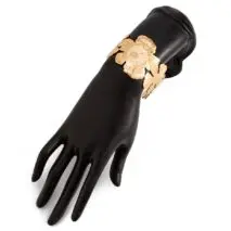 Boho Gold Silver Tone Chunky Flower Bangle Bracelet - ArtGalleryZen