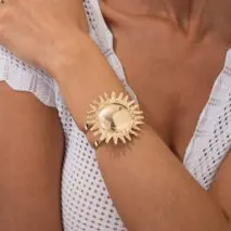 Boho Gold Silver Tone Sun Arm Cuff - ArtGalleryZen