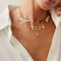 Boho Gold Tone Cross Cactus Cowboy Hat Charm Necklace - ArtGalleryZen
