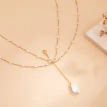 Boho Layered Pearl Pendant Bikini Body Chain - ArtGalleryZen