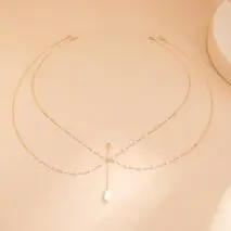 Boho Layered Pearl Pendant Bikini Body Chain - ArtGalleryZen