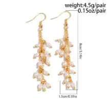 Boho Newly Dangling Pearl Tassel Earrings - ArtGalleryZen
