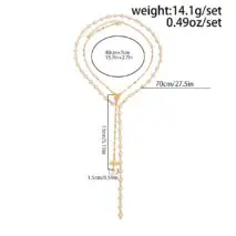 Charming 2pcs Cross Pendant Pearl Chain Y Necklace Set - ArtGalleryZen