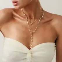 Charming 2pcs Cross Pendant Pearl Chain Y Necklace Set - ArtGalleryZen