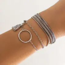 Chc Multi-Layered Tassel Ring Bracelet Set - ArtGalleryZen