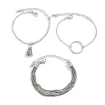 Chc Multi-Layered Tassel Ring Bracelet Set - ArtGalleryZen