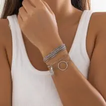 Chc Multi-Layered Tassel Ring Bracelet Set - ArtGalleryZen