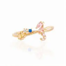 Chic 18K Gold Filled CZ Inlaid Aquarium Ring - ArtGalleryZen