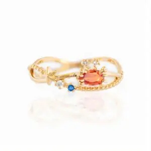 Chic 18K Gold Filled CZ Inlaid Aquarium Ring - ArtGalleryZen