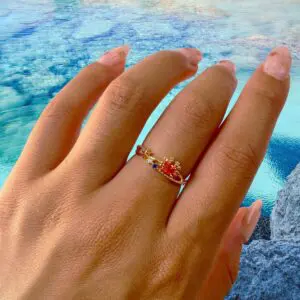 Chic 18K Gold Filled CZ Inlaid Aquarium Ring - ArtGalleryZen