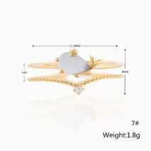 Chic 18K Gold Filled CZ Inlaid Aquarium Ring - ArtGalleryZen