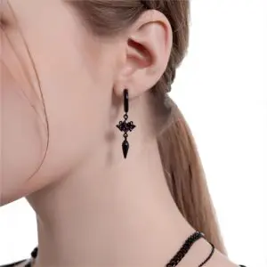 Chic Black and White Little Ghost Earrings - ArtGalleryZen