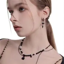 Chic Black and White Little Ghost Earrings - ArtGalleryZen