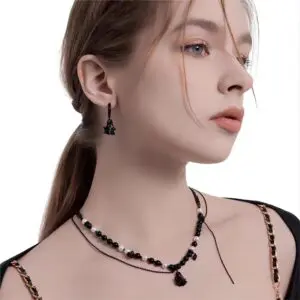 Chic Black and White Little Ghost Earrings - ArtGalleryZen