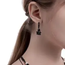 Chic Black and White Little Ghost Earrings - ArtGalleryZen