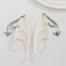 Chic Butterfly Tassel Silicone Elf Ear Cuff Wrap Earrings - ArtGalleryZen