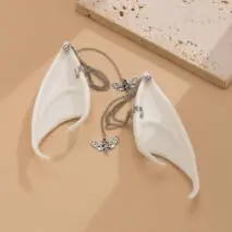Chic Butterfly Tassel Silicone Elf Ear Cuff Wrap Earrings - ArtGalleryZen