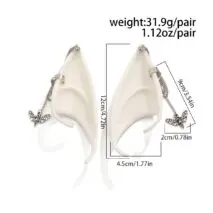 Chic Butterfly Tassel Silicone Elf Ear Cuff Wrap Earrings - ArtGalleryZen