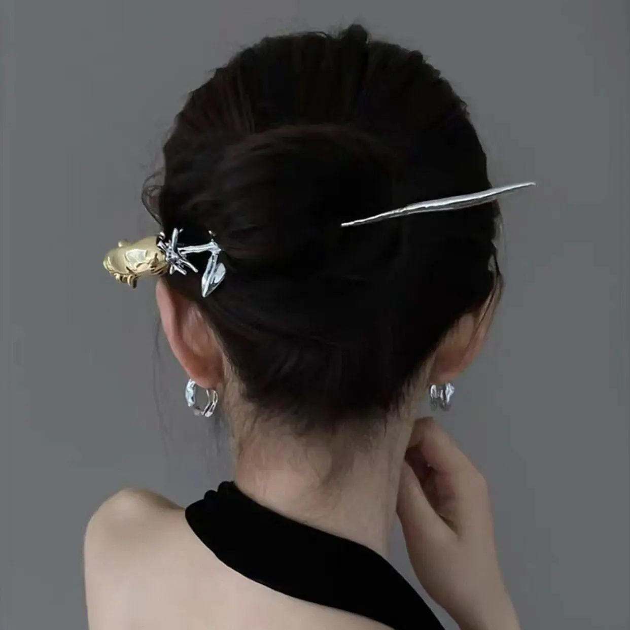 Chic Colorful Rose Chignon Hair Fork Hair Pin - ArtGalleryZen