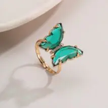 Chic Colorful Zirconia Butterfly Ring - ArtGalleryZen