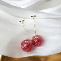 Chic Crystal Cherry Dangle Earrings - ArtGalleryZen
