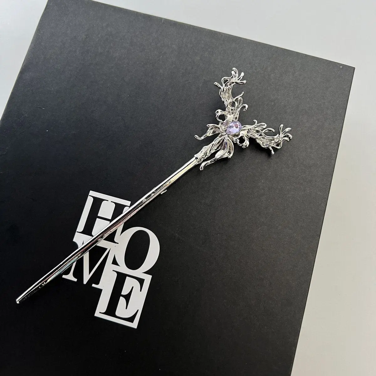 Chic Crystal Inlaid Abstract Butterfly Chignon Hair Fork Hair Pin - ArtGalleryZen