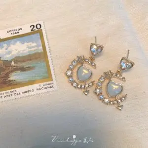 Chic CZ Inlaid Cupid Arrow Heart Dangle Earrings - ArtGalleryZen