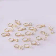 Chic CZ Inlaid Dangle Nose Piercing Hoop Nose Ring - ArtGalleryZen
