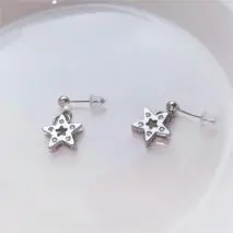 Chic CZ Inlaid Dangle Star Earrings - ArtGalleryZen