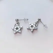 Chic CZ Inlaid Dangle Star Earrings - ArtGalleryZen