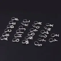Chic CZ Inlaid Dangling Initial Letter Nose Piercing Nose Hoop - ArtGalleryZen