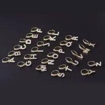 Chic CZ Inlaid Dangling Initial Letter Nose Piercing Nose Hoop - ArtGalleryZen
