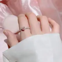 Chic CZ Inlaid Pink Crystal Heart Ring - ArtGalleryZen